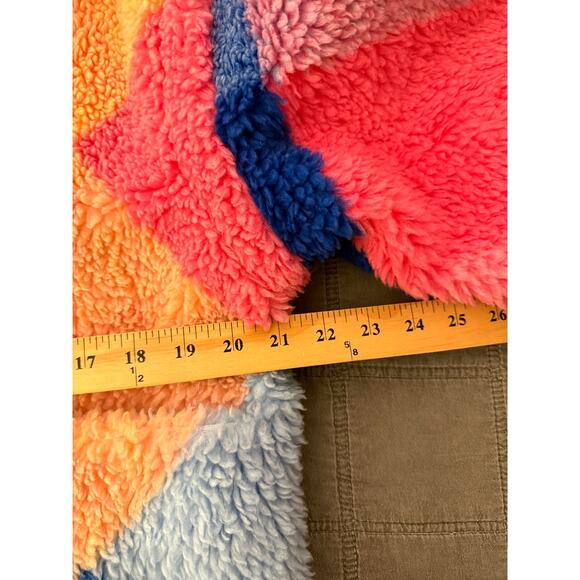 Anthropologie Blank NYC Teddy Sherpa XS Coat Rainbow Patchwork Colorblock Jacket - Picture 7 of 9